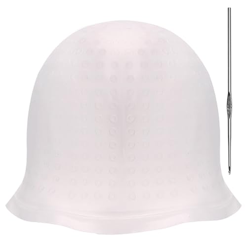 Gorros para Resaltar,Gorro de Silicona para Resaltar con Agujas de Gancho Peine de Tinte para el Cabello Reutilizable Teñido Cabello Resalte Gorro Gancho Salón de Peluquería para Cabello Largo Corto
