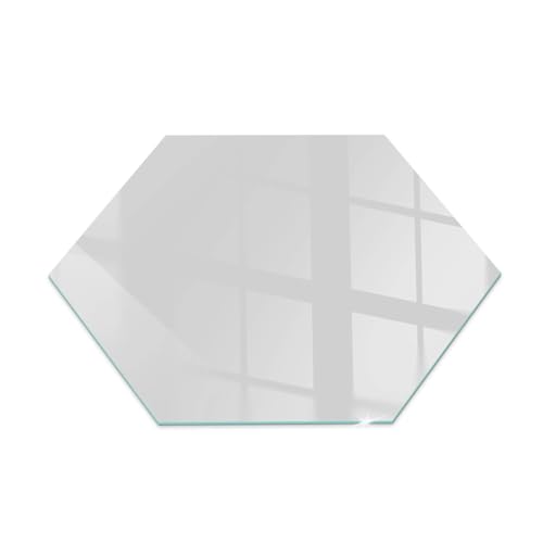Verre trempé de cheminée rectangulaire gris et base de foyer - 2
