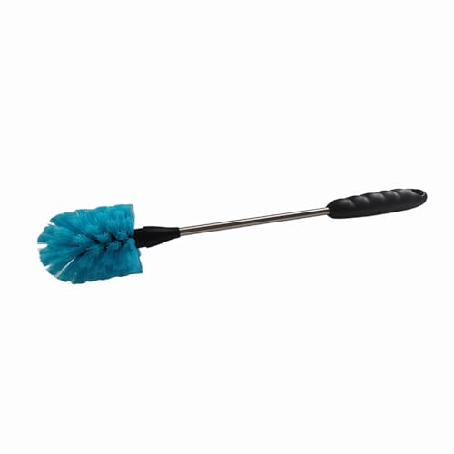 Image of Soft Water Bottle Cleaning Brush with Long Handle, 15 inch Flexible Glassware Scrubbing Brush, Stainless Steel Baby Milk Bottles Cleaning Brush for Wine Glasses Jugs Coffee Mugs Sport Bottle (Blue)