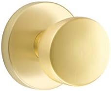 EMTEK Disk Rosette Dummy, Pair with Matching Finish Laurent Round Knob - Choice of 7 Finishes - 5059LAUUS4 - Satin Brass (US4)
