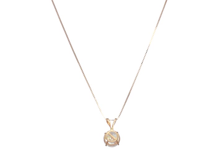 ネックレス・ペンダント Golden Necklace 14k Gold 6.5mm Round Cubic Zirconia Solitaire Pendant