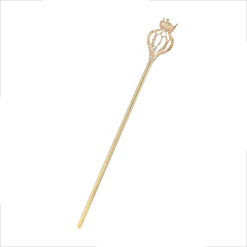 Sceptre accessoire cristal métal 50cm pour déguisement carnaval et bal