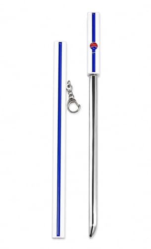 Image of Anime Katana Sword, Demon Slayer Inspired Cosplay Prop, Stainless Steel Blade, Gold Finish, 30 cm (White & Blue)