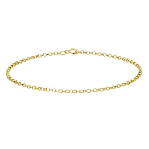 Image of Solid 9ct Yellow Gold Belcher Bracelet, 18cm/7", 2mm Width