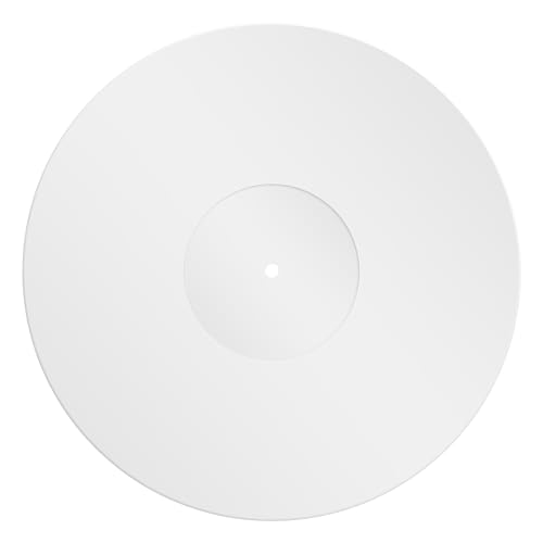 ibasenice Vinyl Record Pad Acrylic Record Mat 12''' White Mat Turntable Slipmat Protective Pad