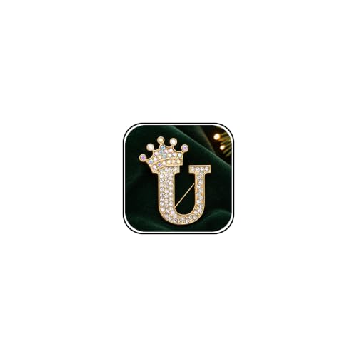 Image of Brooches and Pins for Women A-Z Letter Rhinestone Brooch Pin Jewelry Gifts