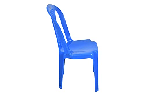 Image of Prima Plastic Chair for Living Room | Set of 2 | Chair for Home, Living Room, Multipurpose | Stackable Chair Without Arm | 100% Virgin Plastic | Chair 4003 (Blue Colour)