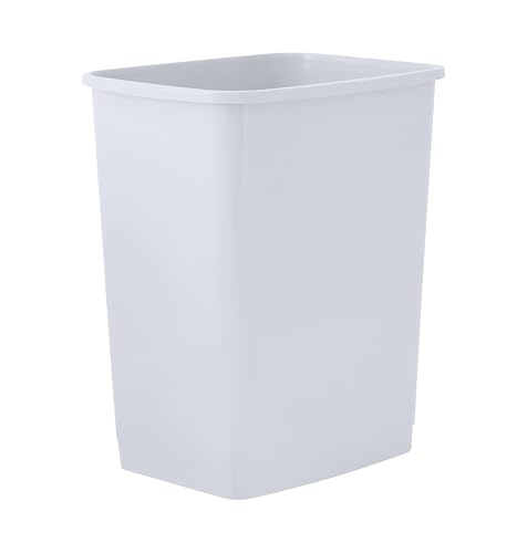 Superio Small 1.25 Gallon Plastic Trash Can, Waste Bin for Under Desk, Office, Bedroom, Bathroom- 5 Qt, (White Smoke)