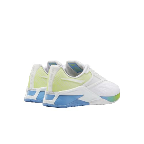 Reebok Women's Nano X2 Cloud White/Essential Blue/Acid Yellow 9.5 B2