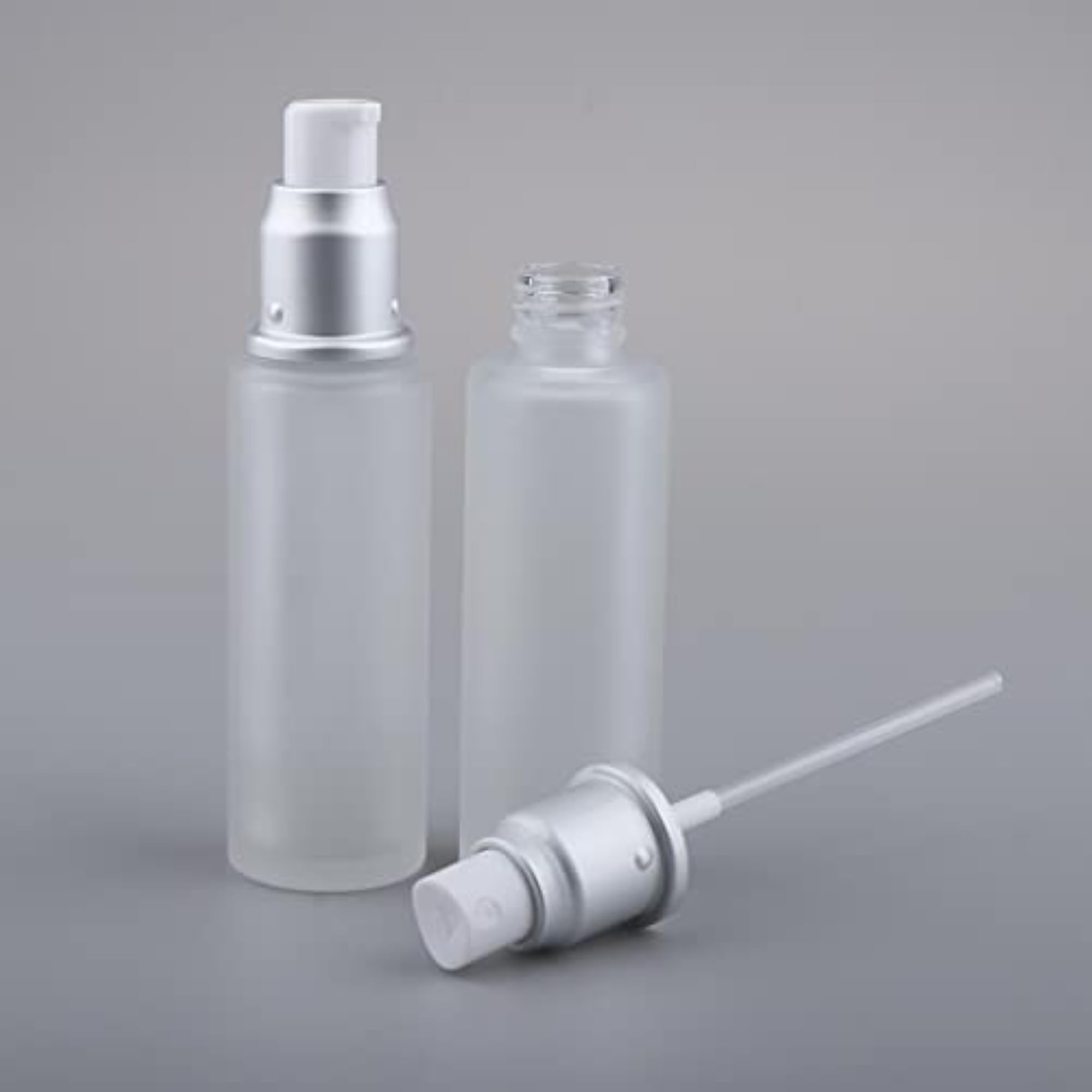 4X Empty Glass Bottles Cosmetic Travel Lotion Containers