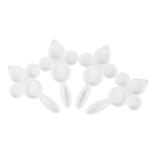 VALICLUD 4pcs Chinese Moon Cake Mold With Handle: Reusable Easy-to- Pressing Tool - Cantonese Style Desserts Cookies Traditional Pudding Maker