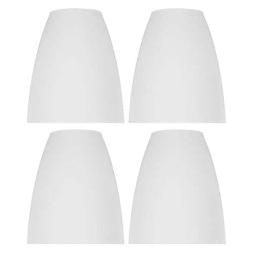 DOITOOL 4 Piezas Pantallas De Lámpara Plana De Plástico Para Portalámparas E14 4.52X3.93 Pulgadas Diseño Blanco Simple Para Lámparas De Techo Sala Y Dormitorio