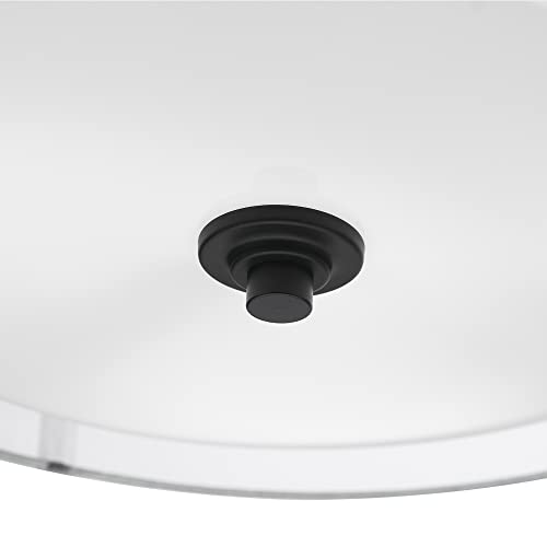 Globe Electric Alina 2-Light Semi-Flush Mount Ceiling Light, Matte Black, White Linen Inner Fabric Shade, White Organza Outer Shade by Globe Electric - Used condition - Image 9