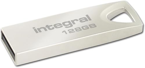 Image of Integral 128GB USB Memory 2.0 Flash Drive Arc with metal casing for keyring, a stylish and elegant solution to transfer and back-up your files
