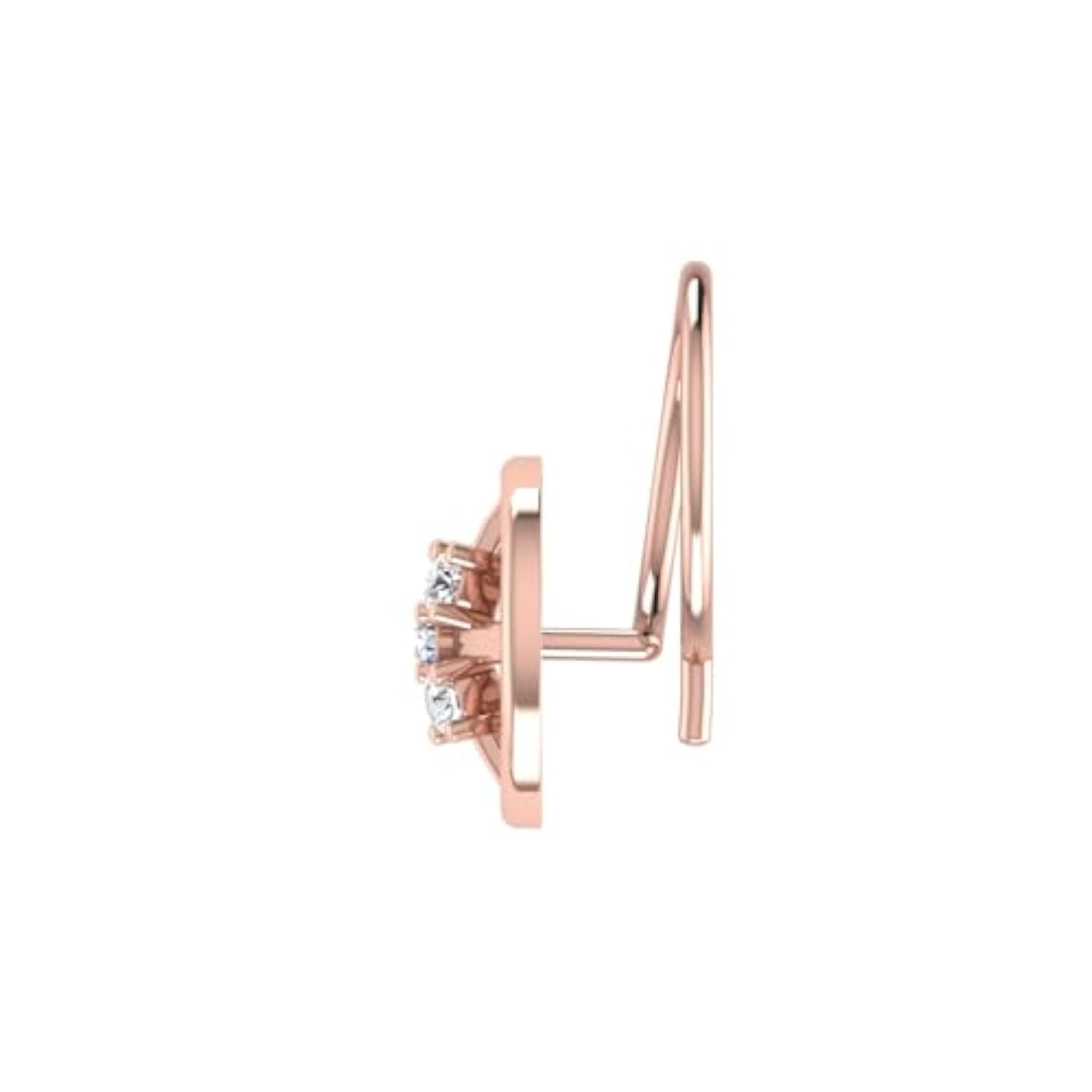 Women's 14Kt Rose Gold Stud Nosering, Chic