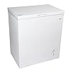 Koolatron Compact Chest Freezer, 5.0 cu ft (155L), White, Manual Defrost Deep Freeze, Storage Basket, Space-Saving Flat…