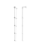 PAVOI Rhodium Plated Sterling Silver Posts Station Linear Dangle Earrings | Simulated Diamond Chain Drop Earrings for Women