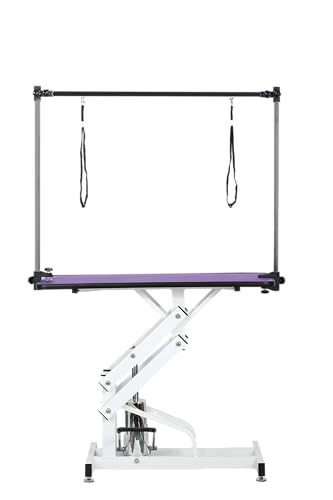 TRODEP 42.5' Hydraulic Dog Grooming Table for Large Dogs Heavy Duty Height Adjustable Dog Grooming...