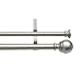 AmazonBasics 1" Double Extendable Curtain Rods with Round Finials Set, 36" to 72", Nickel