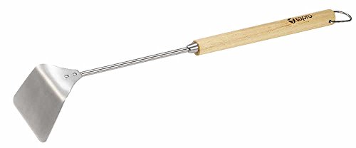tepro Grillzubehör Ascheschieber mit extra langem Holzgriff, Schieber aus Edelstahl Einheitsgröße
