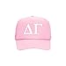 Delta Gamma Sorority Trucker Hat - Dee Gee Baseball Cap - DG Pedge Gifts (Pink w/White)