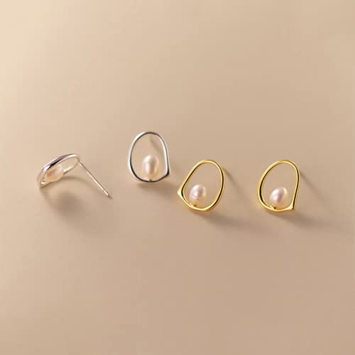 Pendientes de plata mujer antialérgicos ligeros perlas caladas para lóbulos rasgados 5