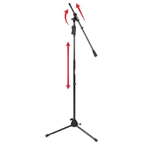 Gator Frameworks Deluxe Tripod Microphone Stand with Clutch Height Adjustment and Single Section Boom Arm (GFW-MIC-2110)