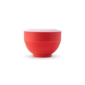 W&P Microwave Silicone Personal Popcorn Popper Maker | Red | Collapsible Bowl w/Built In Measuring Cup, BPA Free, Eco-Friendly, Waste Free, 4 Cups of Popped Popcorn