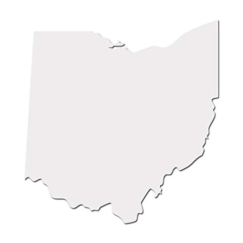 Ohio Buckeye State Pride - Calcomanía de vinilo blanca de 5 pulgadas para coches, Macbooks y otros portátiles