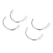 Perfeclan Confezione da 4 Ciondoli a Semicerchio Semicircolare con Cornice Distanziatore Perline in Argento Sterling con Connettori Ad Anelli Divisi Perline per - Argento, M