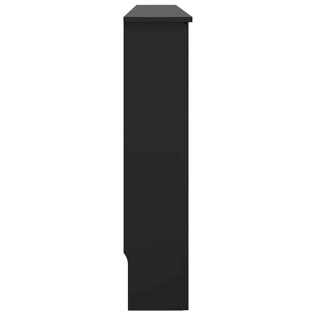 Copertura per termosifoni in MDF nero, 172 x 19 x 81,5 cm, con design a lamelle, copertura per termosifoni con motivo a nido d'ape, accessorio per valvola termostatica, supporto chiave di