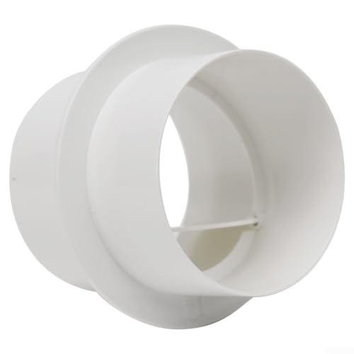 Eawfgtuw Bathroom Kitchen Fan Check Valve Round Pipe Backdraft Damper PVC Ventilation Duct Connector Air Flow Control System Pipeline 80-200mm White(80mm)