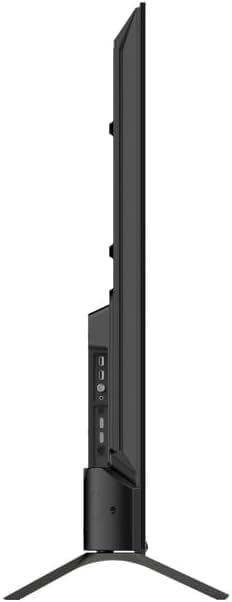 Strana view of the TESLA QLED Smart TV, showing various input ports including HDMI and USB.