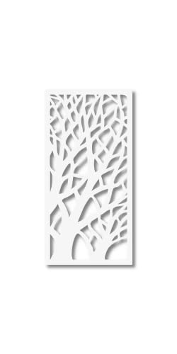 VIMA (Tree Branches) Decorative Wall Art Panel - 48' L x 24' W x 3/8' H, White Color PVC Board Panel...