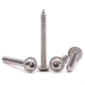 M6 x 50mm Flanged Button Head Socket Cap Self Tapping Screws, 304 Stainless Steel 18-8 Corrosion Resistant Screws for Wood, Sheet Metal and More, Pack