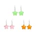 Colorful Fluorescent Resin Cute Star Earrings Neon 80s Candy Pendant Creative Color Stereo Star Earrings Party Women Jewelry-5