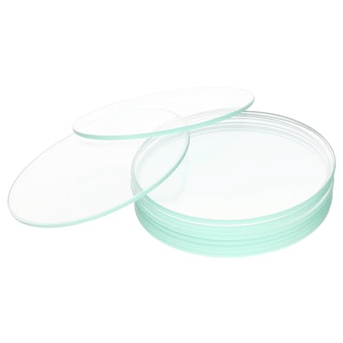 XCD - XCD Watch Glasses Beaker Cover Set, 70 mm Diameter Ground Edge Borosilicate Glass Beaker Lid Evaporating Dish Cover for Laboratory and Educational Use, 10-Pack