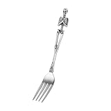 HZMAN Dinner Fork Stainless Steel Flatware Fork Gothic Skull Tableware for Home Kitchen Restaurant Halloween Easter Decoration
