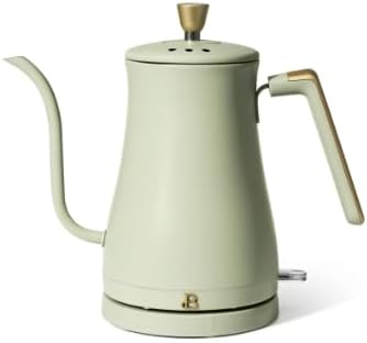 Beautiful 1-Liter Electric Gooseneck Kettle 1200 W, by Drew Barrymore, (8 Colors to Choose From) (Sage Green)