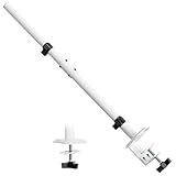 WORLDLIFT Steel Extra Tall Center Pole for Monitor Arm Mount,31.9 inches Sturdy Monitor Stand C Clamp/Grommet Pole only,White