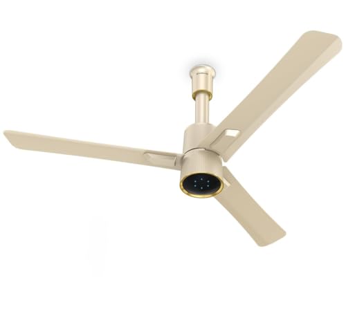 Image of Goldmedal Spacio BLDC 1200mm Decorative 5 Star Rated Ceiling Fan | Remote with 3 Modes | Off Timer Function (2,4,&8 HRS) | Smooth & Silent Operation (Tuscany Gold)