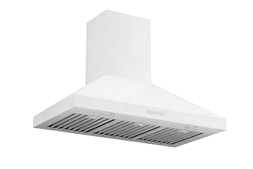 Image of Hauslane Wall Mount Range Hood 36 inch Convertible White Hood PRO 450-860 CFM