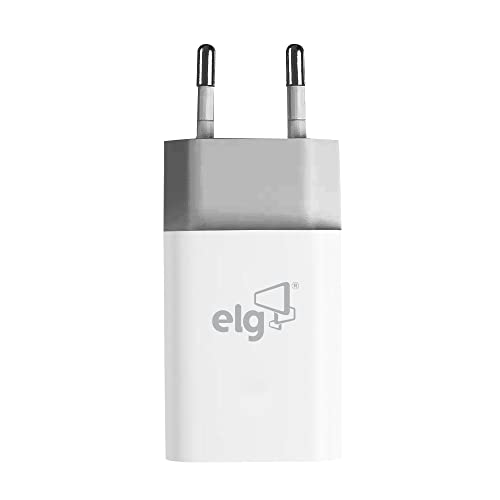 Carregador de Parede Universal Carga Rápida 1 Porta USB A + 1 Porta USB Tipo-C Branco - W124C ELG