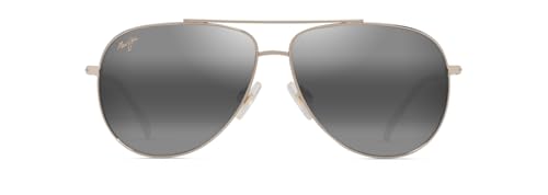 MAUI JIM Hauoli Gafas, Shiny Light Gold w/Crystal, 59 12 145 Unisex Adulto
