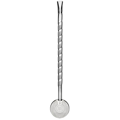 Bomba para Tomar Chimarrão Mate Inox Mil Furos 24cm Bortonaggio Chima Bojo Rosca Escovinha