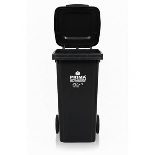 Image of Prima Plastic Manual-Lift Garbage Waste Dustbin with Wheels 120 Ltr Mix