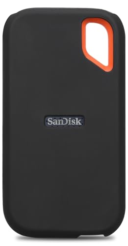Image of Lacdo Protective Silicon Cover Case for San Disk Extreme Portable External SSD 500GB 1TB 2TB 4TB 8TB USB-C Solid State Drive Silicon Skin Sleeve Shockproof Travel Pouch Storage Bag, Black