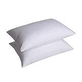 Night Comfort Deluxe Hotel Essential Pillow for Firm Support - Polycotton Cover Filled with Fluffy Hollowfibre Down Alternative Side Sleepers Bed Pillows for Neck Pain Relief, Pack fo 2 - Image 2