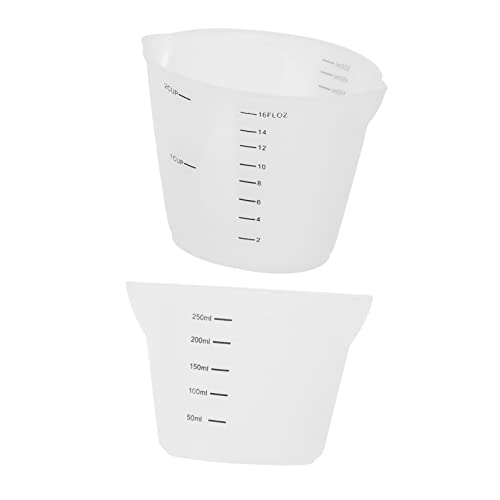 Mobestech 1 Jeu Gobelet Doseur Gradué En Silicone Balance De Cuisine Tasse À Mesurer Verre Mesureur Cuisine Tasses À Mesurer Pour La Maison Gobelets Gradués Gel De Silice Blanche 2 Pièces