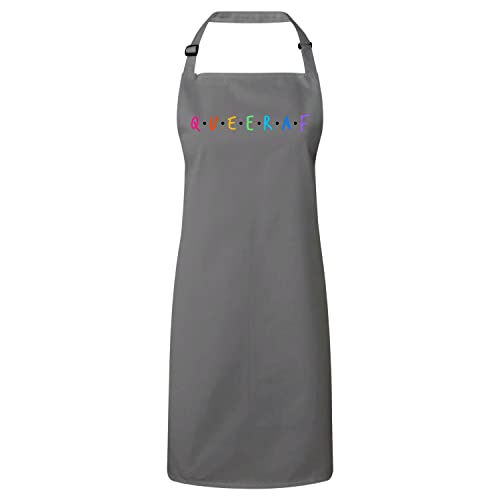 Tablier cuisine gris Queer AF symbole de fierté gay lesbien trans